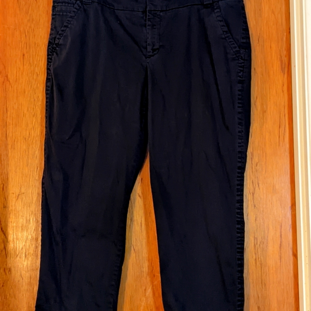 Eddie Bauer Black Roll Up Pants, Size 12, Black